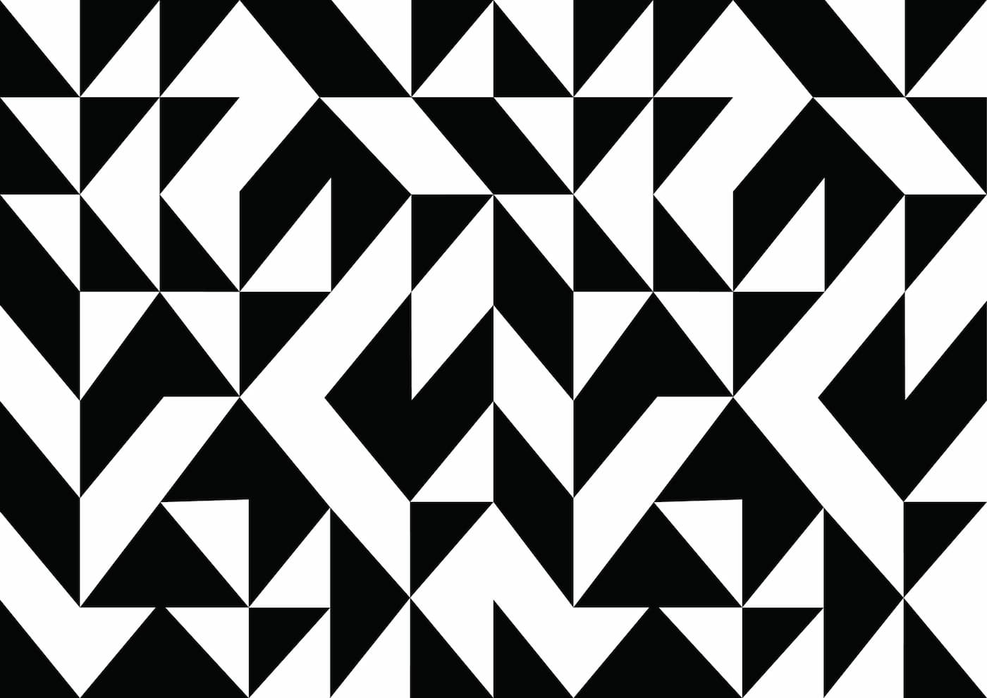 Papier Peint Géométrique - Abstraction en Noir et Blanc