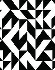 Papier Peint Géométrique - Abstraction en Noir et Blanc