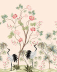Papier peint japonais - Grues et pivoines
