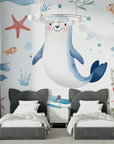 Papier Peint Enfant - Animaux Marins Joyeux