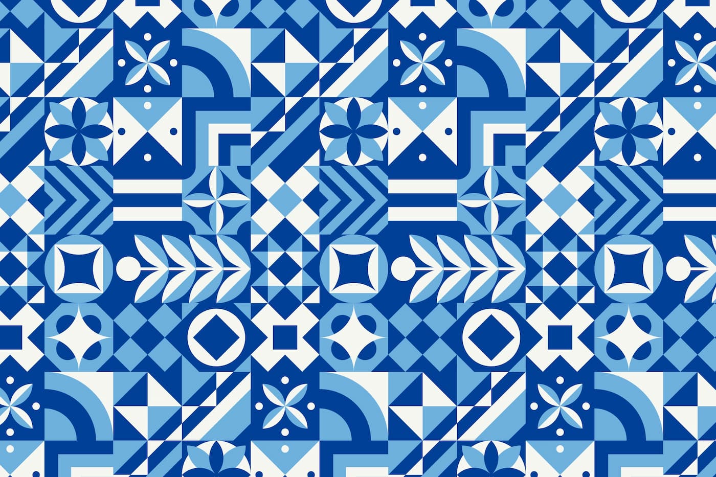 Papier Peint Géométrique - Motifs Bleus Dynamiques