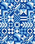 Papier Peint Géométrique - Motifs Bleus Dynamiques