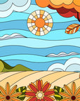 Papier Peint Illustration - Paysage coloré