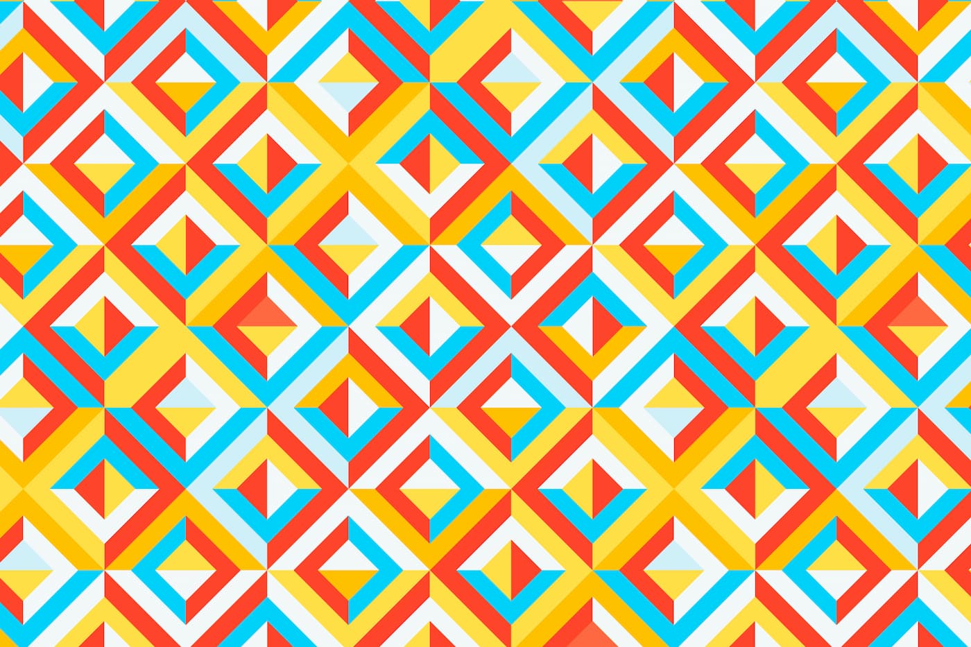 Papier Peint Géométrique - Losanges Colorés