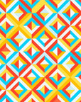 Papier peint géométrique - Losanges multicolores façon patchwork