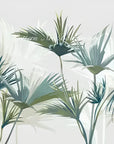 Papier peint tropical - Palmiers bleus sur fond blanc