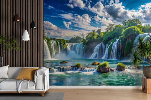 Waterfall wallpaper - green falls lagoon