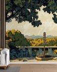 Country wallpaper - fountain hidden under the trees