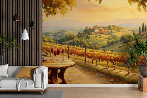 Country wallpaper - vineyard under the sun
