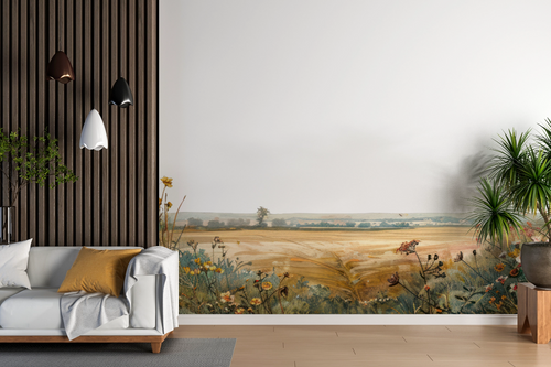 Floral wallpaper - wild meadow under the sky