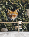 Animal wallpaper - little fox hidden in the foliage