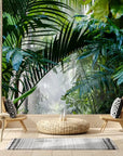 Papier peint tropical - Grandes feuilles vertes dans la jungle