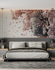 Papier peint japonais - Bouddha sous les cerisiers
