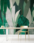 Papier Peint Abstrait - Feuillage Vert
