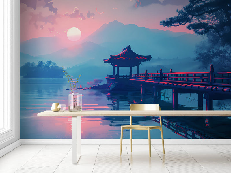 Papier Peint Japonais - Coucher de soleil