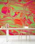 Papier peint rétro - Tourbillon psychédélique multicolore