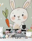 Kinder-Tapete - Hase und Karotte