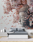 Papier peint japonais - Bouddha sous les cerisiers