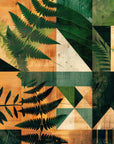 Papier Peint Moderne - Feuillage Tropical Géométrique