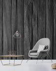 Papier peint bois - Planches verticales noircies