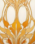 Papier Peint Baroque - Orange Et Doré