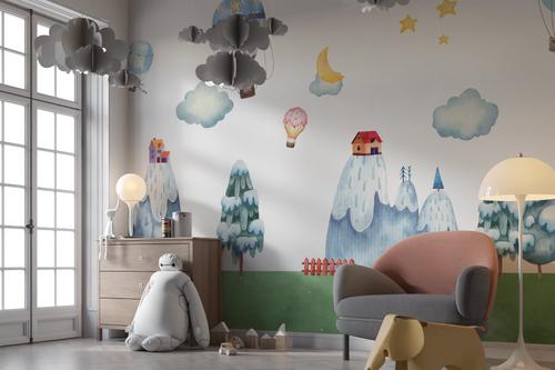 Kids wallpaper - hot air balloons and magical animals