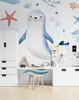 Papier Peint Enfant - Animaux Marins Joyeux