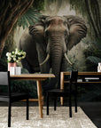 Dyrevægmaling - Stor elefant midt i junglen