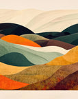 Papier Peint Abstrait - Montagnes En Couleurs Vibrantes