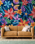 Papier peint floral - Explosion de couleurs