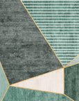 Papier peint géométrique - Marbre et lignes dorées
