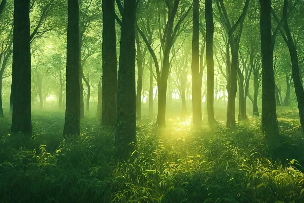Papier Peint Forêt - Éveil Verdoyant