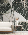 Papier Peint Contemporain - Feuillage Tropical Moderne