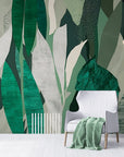 Papier Peint Abstrait - Feuillage Vert