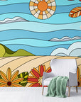 Papier Peint Illustration - Paysage coloré