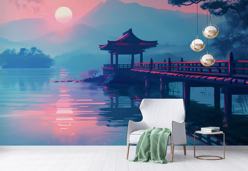 Papier Peint Japonais - Coucher de soleil
