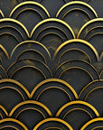 Papier peint japonais - Motif d'écailles dorées
