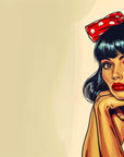 Carta da parati pop art - Ritratto di donna mora con una fascia rossa