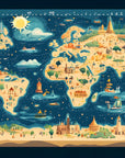 Carta da parati mappa del mondo - Mappa del mondo colorata rétro