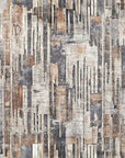 Papel pintado efecto madera - Tablas envejecidas multicolores