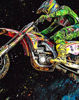 Motorcycle Wallpaper - Green Cross with Colorful Splashes