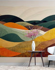 Papier Peint Abstrait - Montagnes En Couleurs Vibrantes