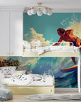Papier Peint Tropical - Surfeur
