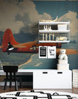Papier peint vintage - Avion de guerre