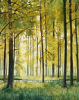 Papier Peint Aquarelle - Forêt Verdoyante