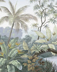 Papier Peint Tropical – Palmiers Brumeux et Feuillage Exotique