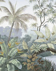 Papier peint tropical - Palmiers et jungle brumeuse