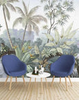 Papier peint tropical - Palmiers et jungle brumeuse