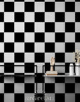 Papier Peint Art & Déco - Damier Noir Et Blanc