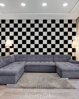 Papier Peint Art & Déco - Damier Noir Et Blanc
